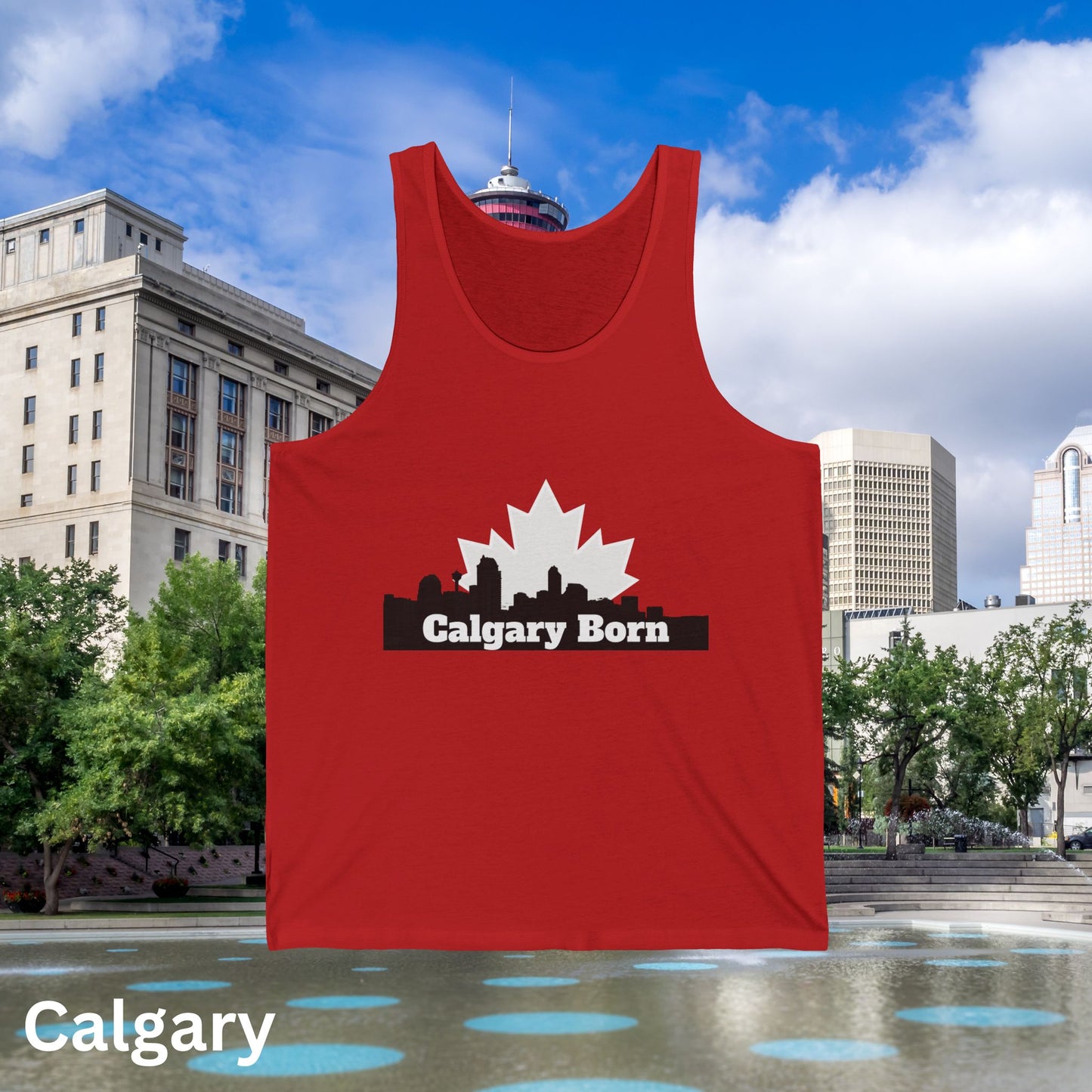 Calgary Born Red Unisex Tank