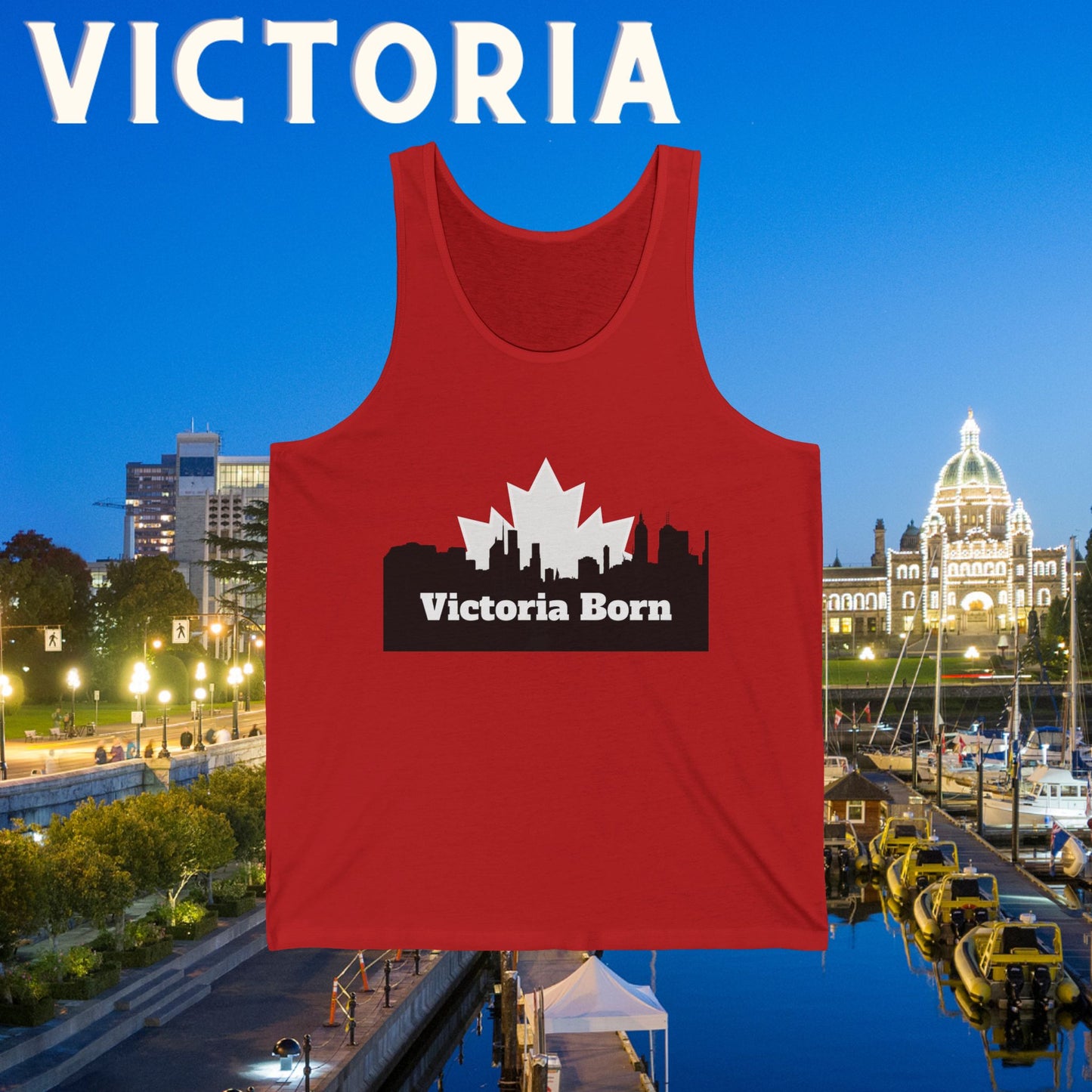 Victoria Born Red Unisex Tank