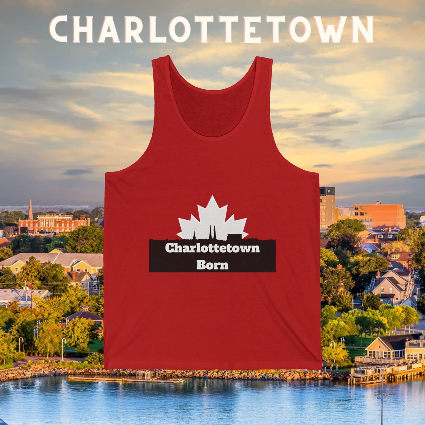 Charlottetown Born Red Unisex Tank